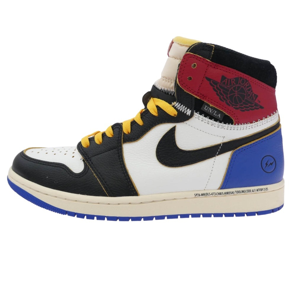 NIKE IO7847-002×fragment design×UNION フラグメントデザイン ユニオン Air Jordan 1 High OG Black and Varsity Red【極上美品】【中古】