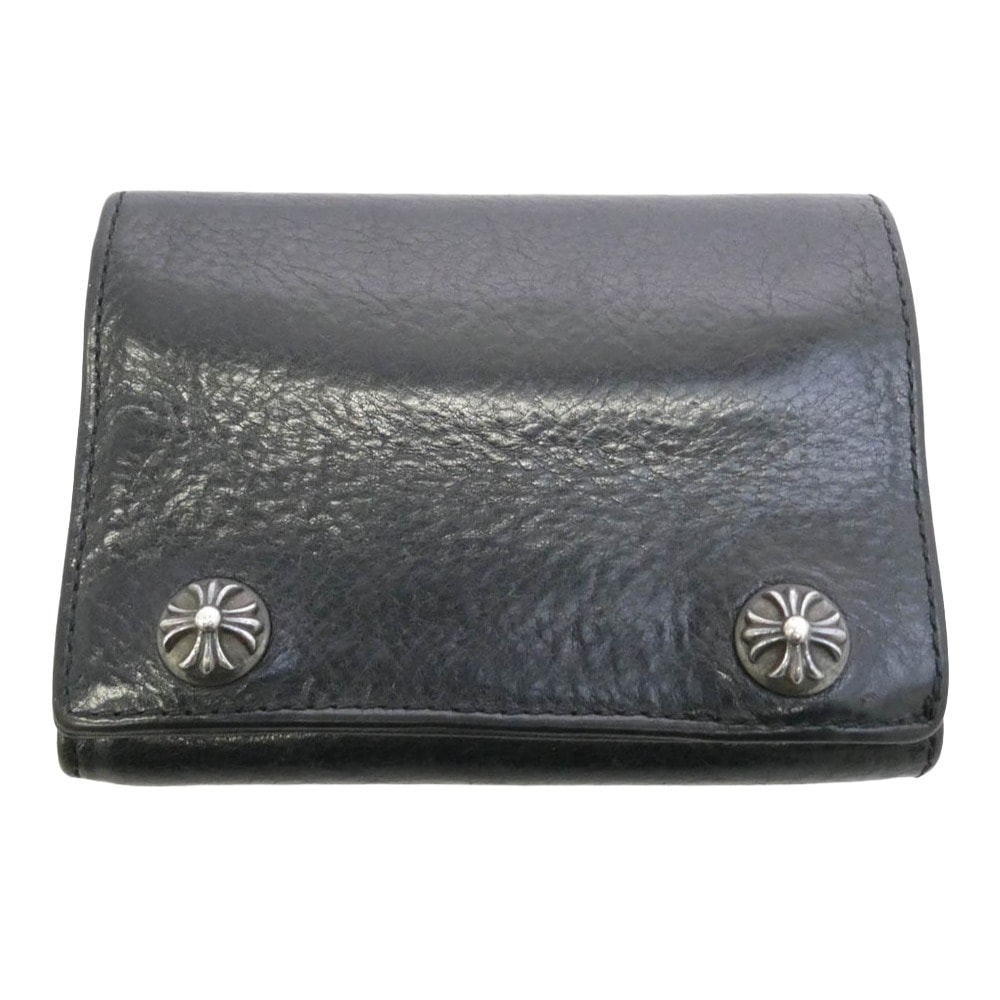 Chrome Hearts Three-fold Leather Wallet "Black"