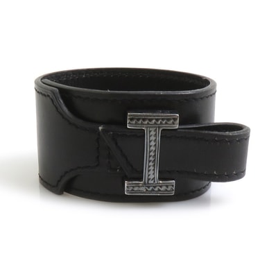 エルメス HERMES ブレスレット トゥアレグ レザー/シルバー925 ブラック レディース【中古】 e62336a