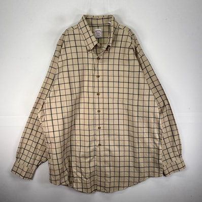 古着 ブルックスブラザーズ Brooks Brothers 長袖シャツ ボタンダウン XL ベージュ系 チェック メンズ