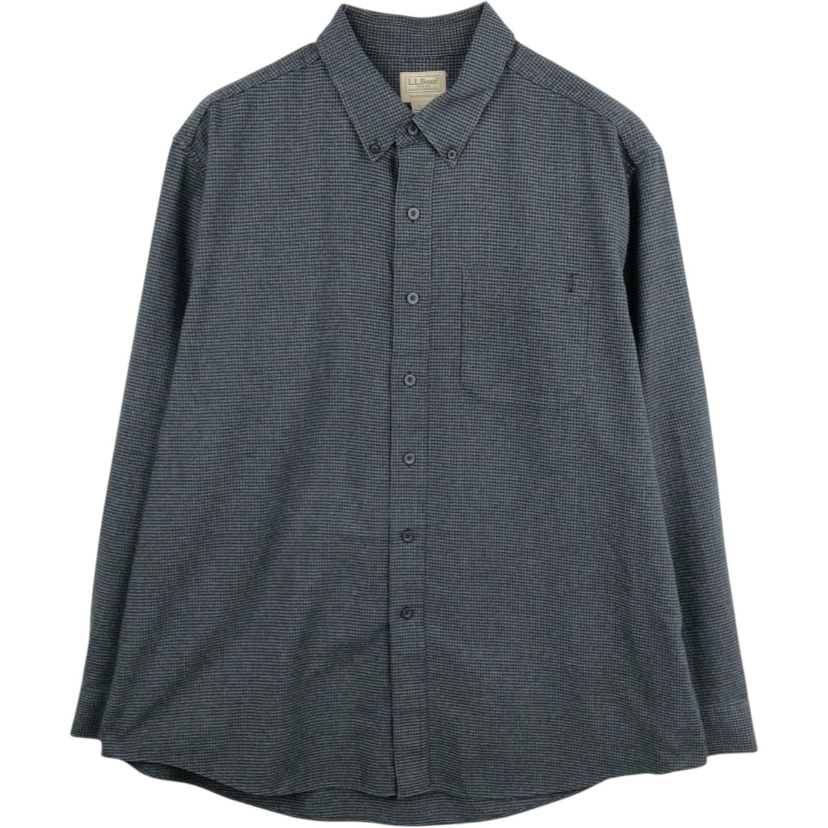 古着 エルエルビーン L.L.Bean TRADITIONAL FIT 千鳥格子柄 長袖 ボタンダウン フランネルチェックシャツ メンズXL相当/eaa666119