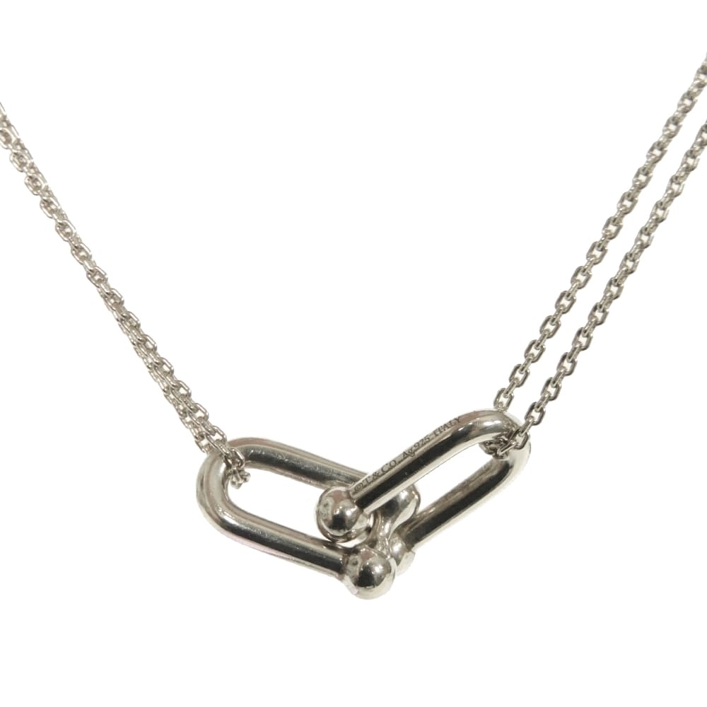 TIFFANY&Co. ティファニー ハードウェア ラージ ダブルリンク 現行 T&Co. スターリングシルバー Ag925 シルバー ネックレス
