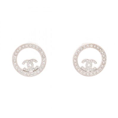 シャネル CHANEL ココマーク ピアス ジュエリー メタル ラインストーン レディース シルバー系 / クリア系 【中古】