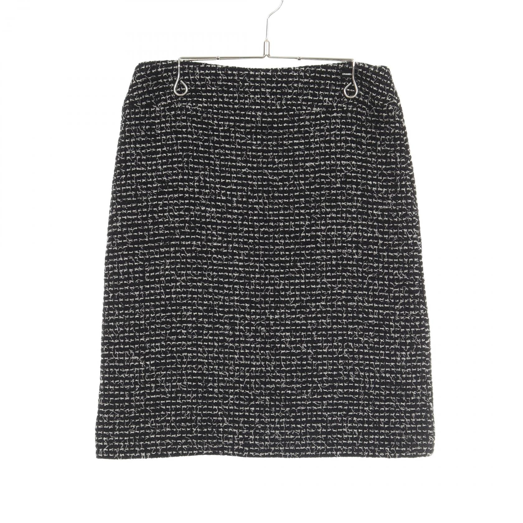 シャネル CHANEL ツイード スカート 衣料品 ボトムス ウール ナイロン レディース ブラック系 / ホワイト系 P20413V11528 【中古】