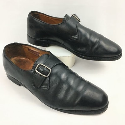 試着交換OK!Burberrys/旧バーバリー size26.0程度 イングランド製Vintage モンクストラップ ビジネスシューズ〈黒/BLACK/ブラック〉メンズ//men's 菅NO.WZD-176