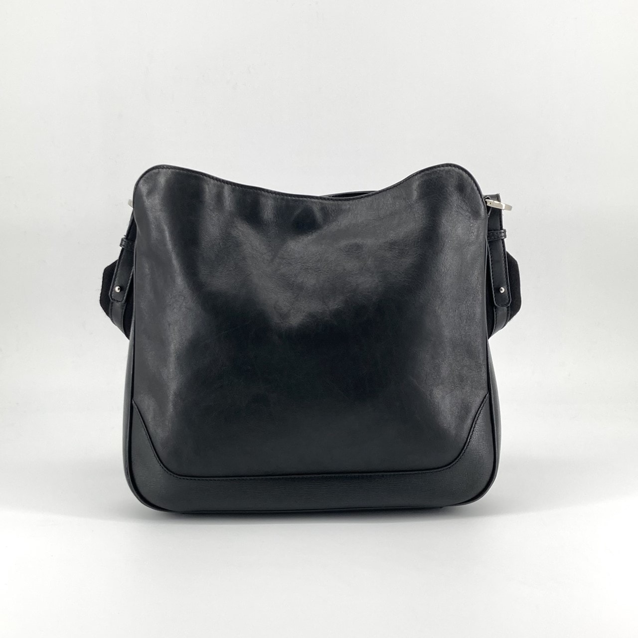 GUCCI(グッチ) バンブーハンドル レザー 2WAY シルバー金具 14095 ショルダーバッグ ブラック×シルバー