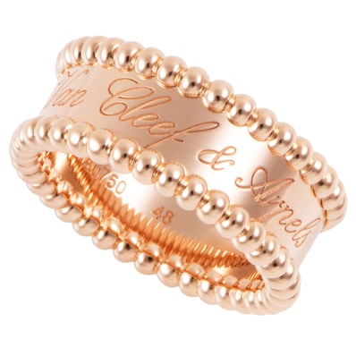 Van Cleef & Arpels ヴァンクリーフ&アーペル ペルレ シニアチュール リング 指輪 8号 K18RG ピンク ゴールド【中古】