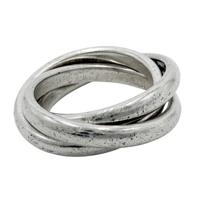 TIFFANY&Co. ティファニー 指輪 トリニティリング 3連 ジュエリー シルバー925 約9号 レディース 約9.5g【中古品】