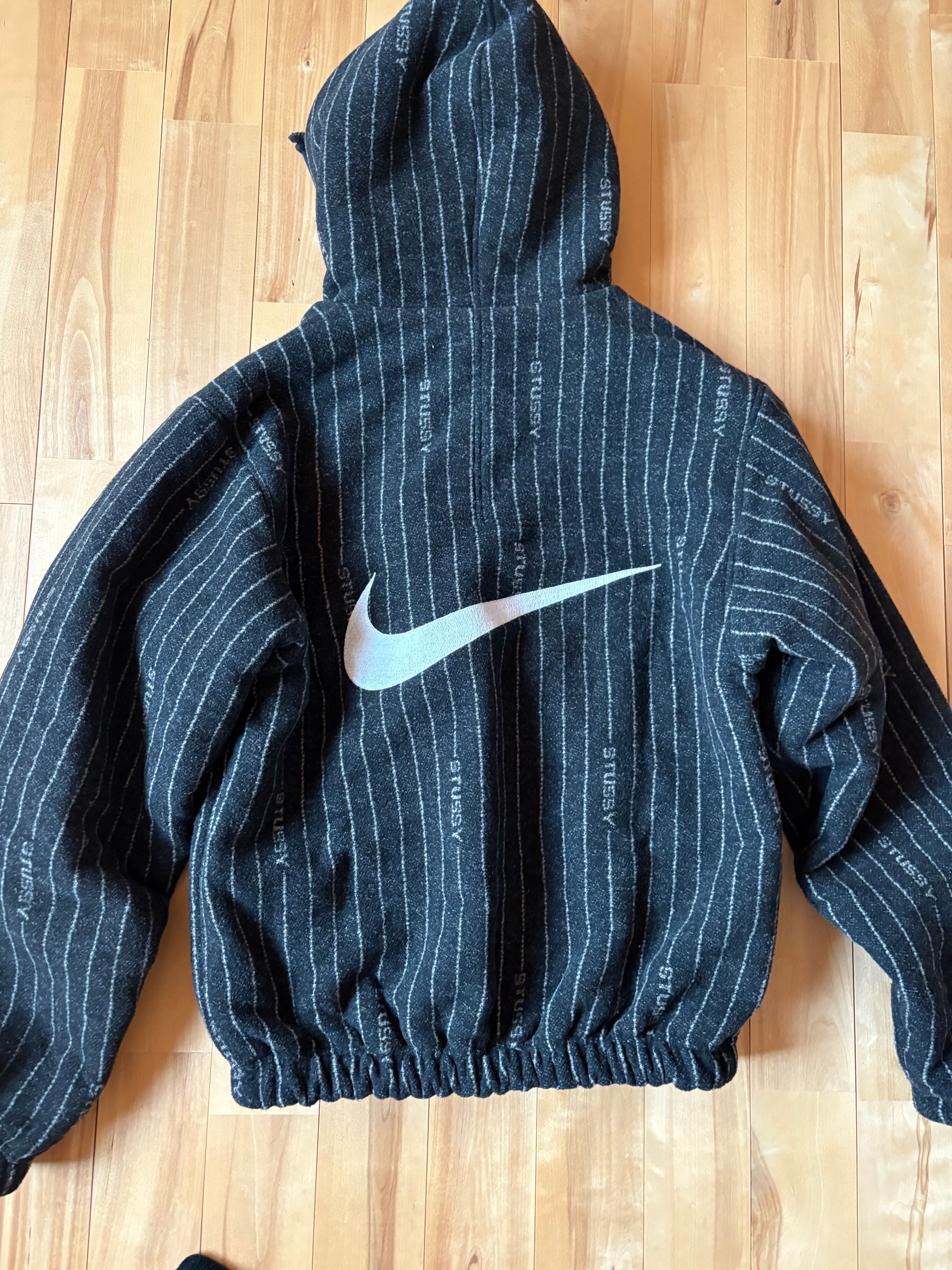 Stussy x Nike Striped Wool Jacket "Black"