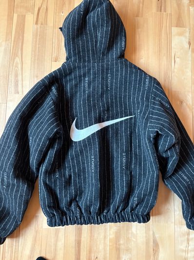 Stussy x Nike Striped Wool Jacket "Black"