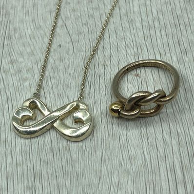 Tiffany & Co. Double Rubbing Heart Necklace