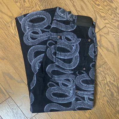 Supreme x HYSTERIC GLAMOUR Snake Double Knee Denim Painter Pant "Black"