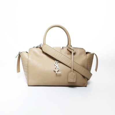 イヴ・サンローラン YSL ダウンタウン カバス 2way 型押しレザー ハンドバッグ【中古】