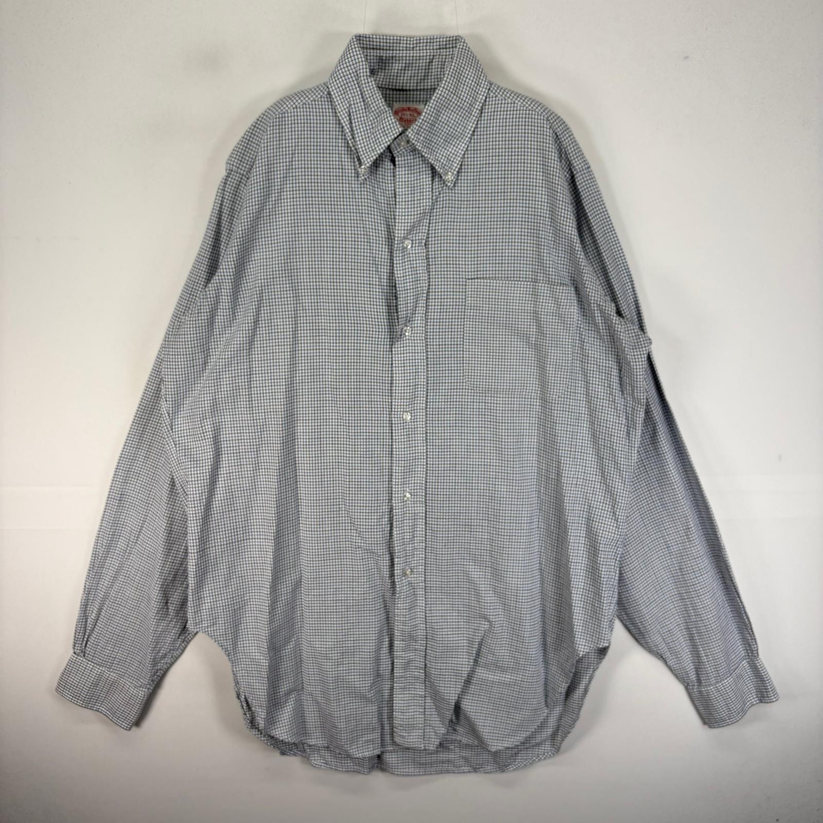 古着 50's~60's/50年代~60年代 ヴィンテージ ブルックスブラザーズ Brooks Brothers 長袖シャツ ボタンダウン 6ボタン M  ブルー系 チェック メンズ