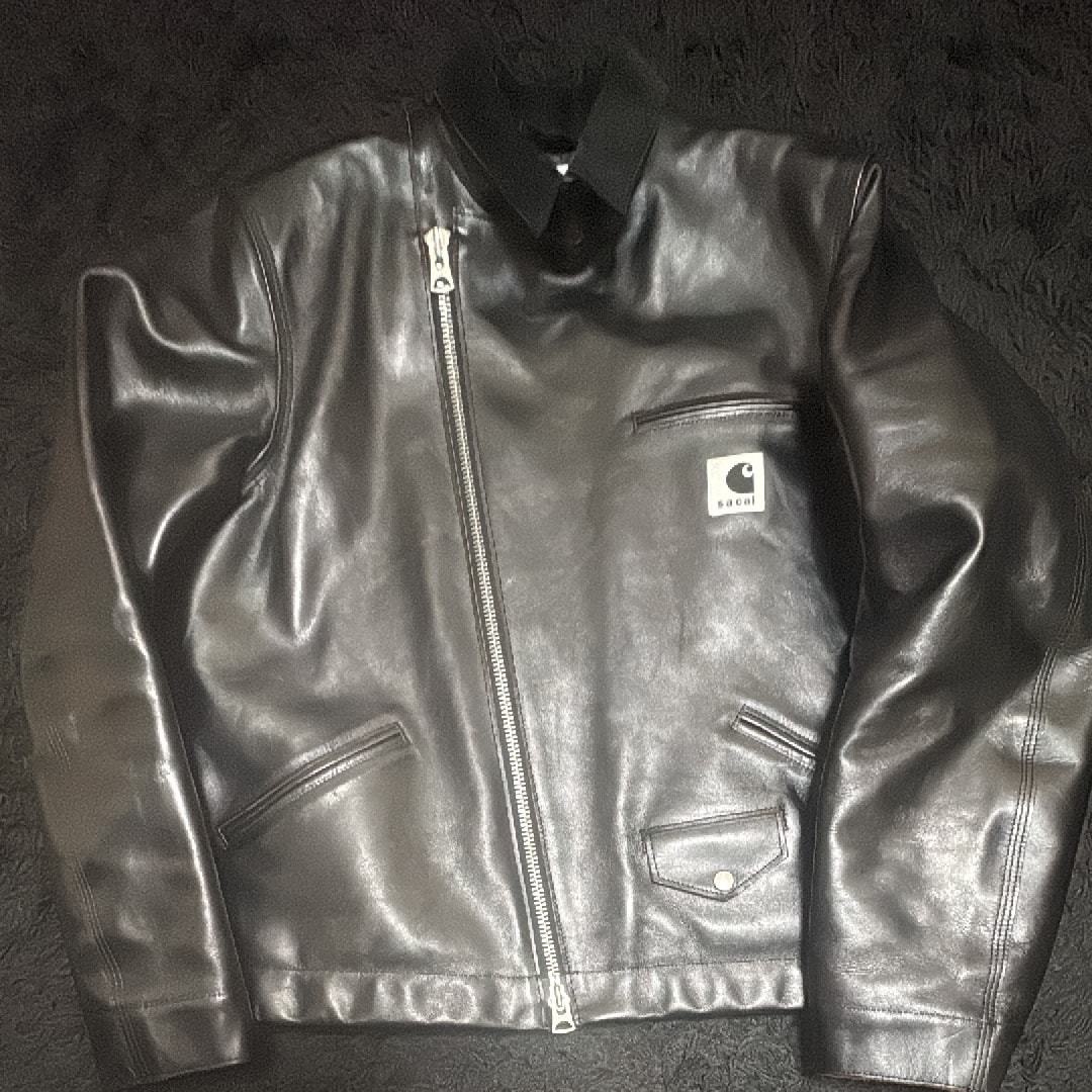 sacai x Carhartt WIP Leather Jacket Mens "Black"