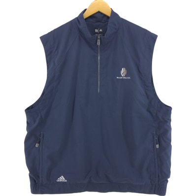 古着 00年代 アディダス adidas CLIMAPROOF WIND ハーフジップ ウォームアップベスト メンズXL相当/eaa526222
