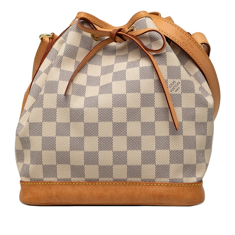 ルイ ヴィトン ダミエ アズール ノエBB 斜斜め掛け ショルダーバッグ N41220 ホワイト PVC レザー レディース LOUIS VUITTON 【中古】