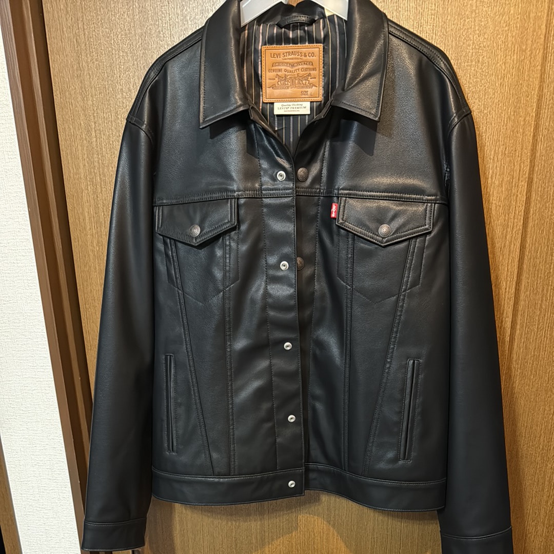 LEVI'S Japan Limited Leather Trucker Jacket "Black"