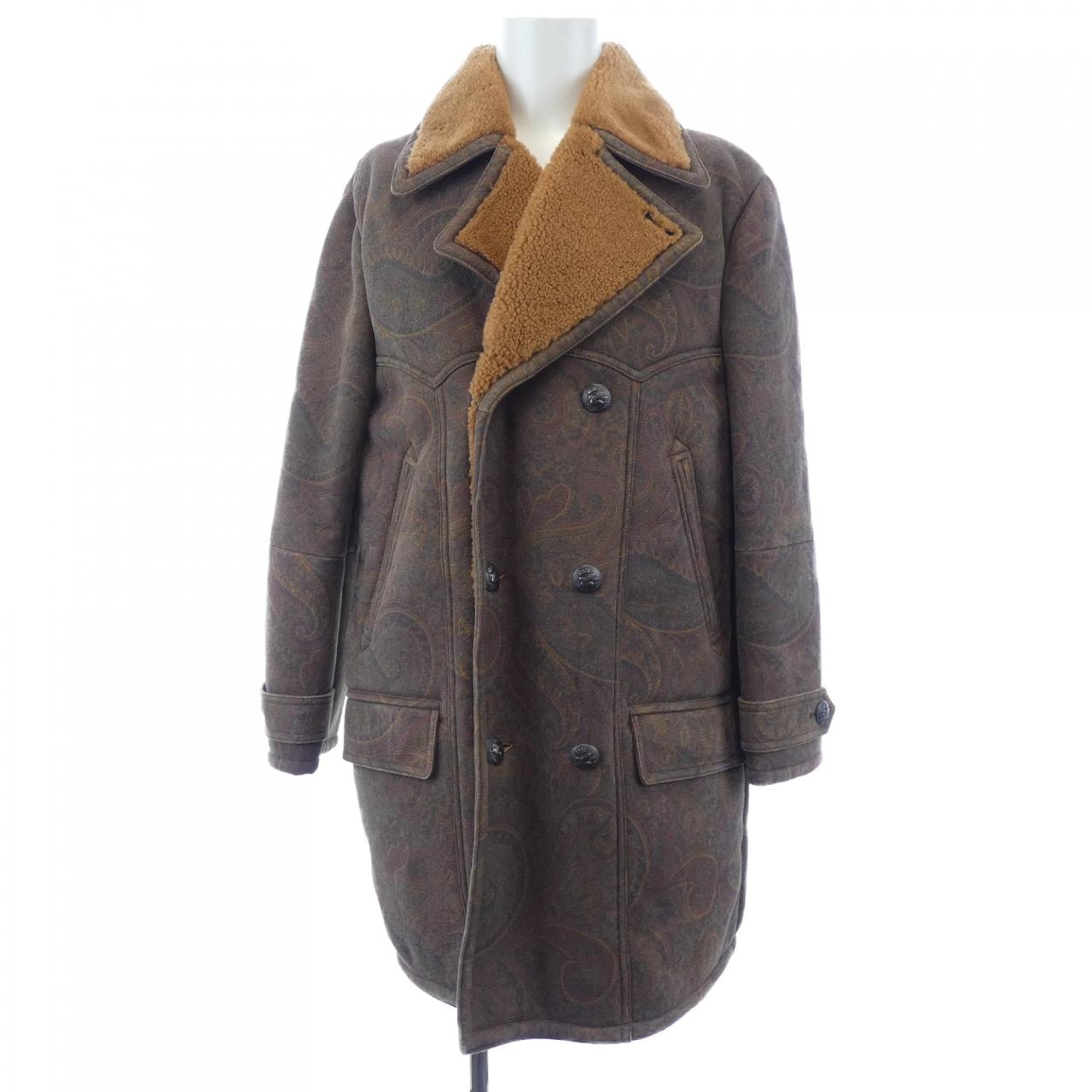 C (やや傷や汚れあり)】エトロ ETRO 202-1L054-9465 ムートンコートの