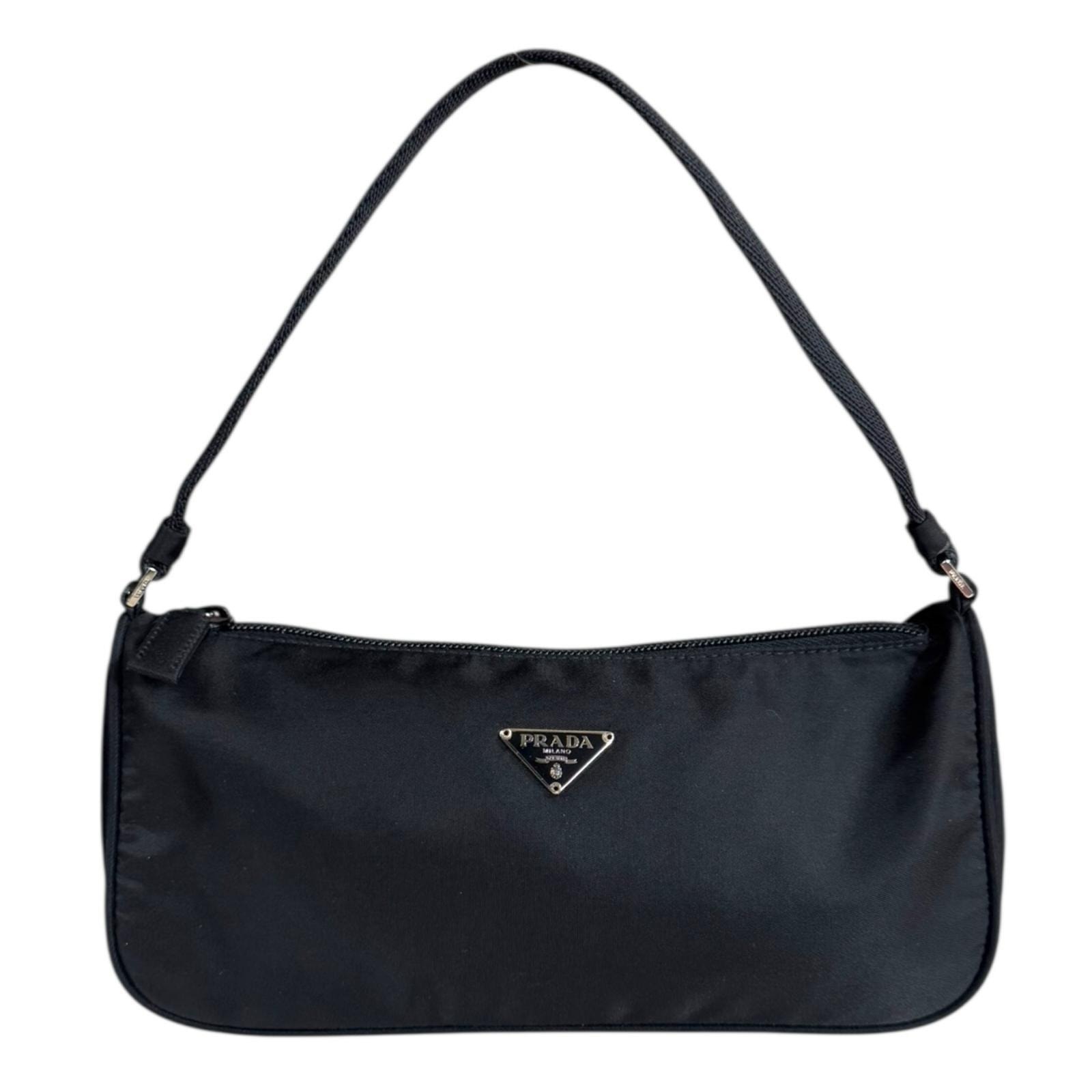 プラダ アクセサリーポーチ ハンドバッグ ナイロン MV633 ブラック レディース PRADA  中古