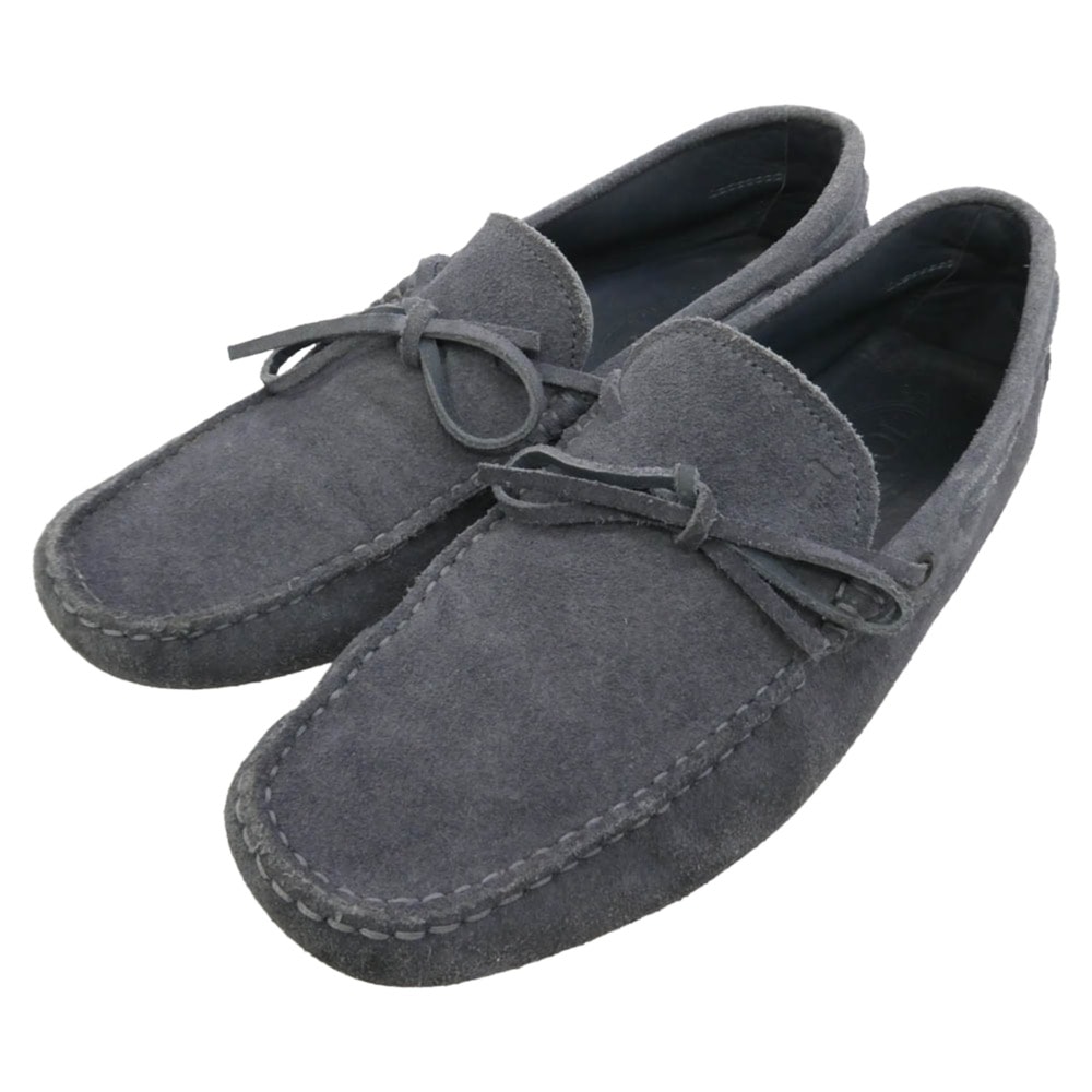 TOD’S トッズ ゴンミーニ ドライビング スエード レザー シューズ チャコール系 6.5【中古】