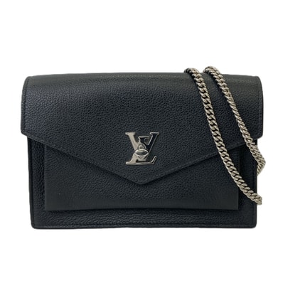 LOUIS VUITTON ルイ・ヴィトン ポシェット ロックミーチェーン ショルダーバッグ レザー ブラック レディース【中古】