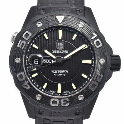 タグホイヤー TAG HEUER WAJ2180 アクアレーサー キャリバー5 デイト ブラック 自動巻き メンズ 良品 箱付き 腕時計 R#149321
