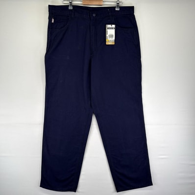 古着 デッドストック カーハート Carhartt ダック パンツ ワーク 大きいサイズ タグ付き ワンポイントロゴ W40 L34 ネイビー系 メンズ