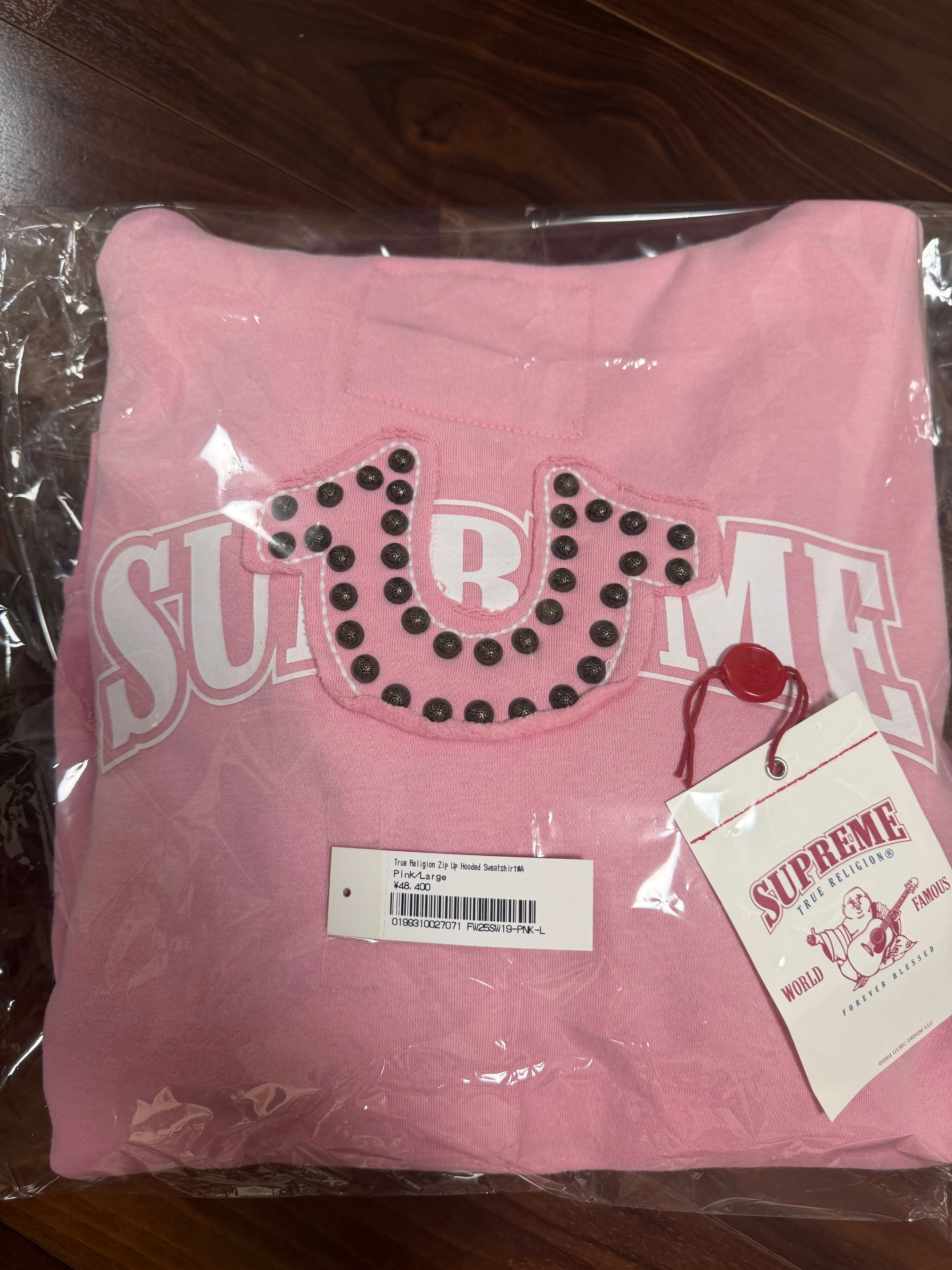 Supreme x True Religion Zip Up Hooded Sweatshirt "Pink"