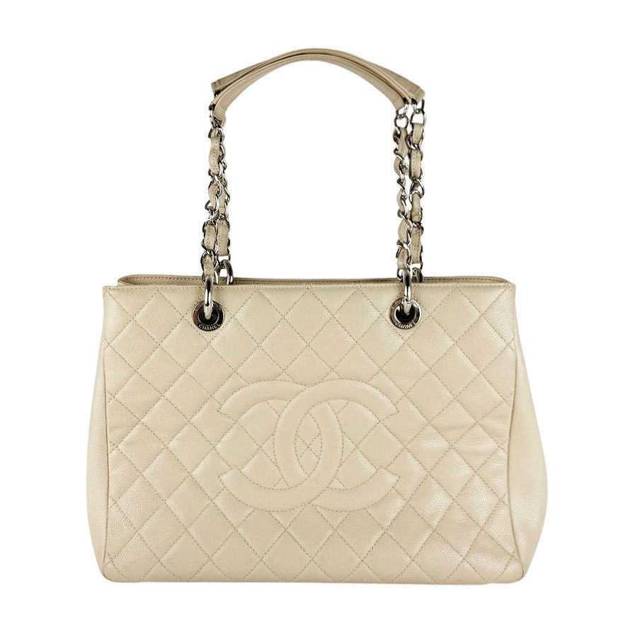 シャネル CHANEL トートバッグ ショルダーバッグ GST キャビアスキンレザー グレージュ シルバー レディース【中古】 z11102