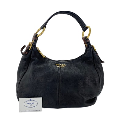プラダ PRADA レザー ショルダーバッグ【中古】