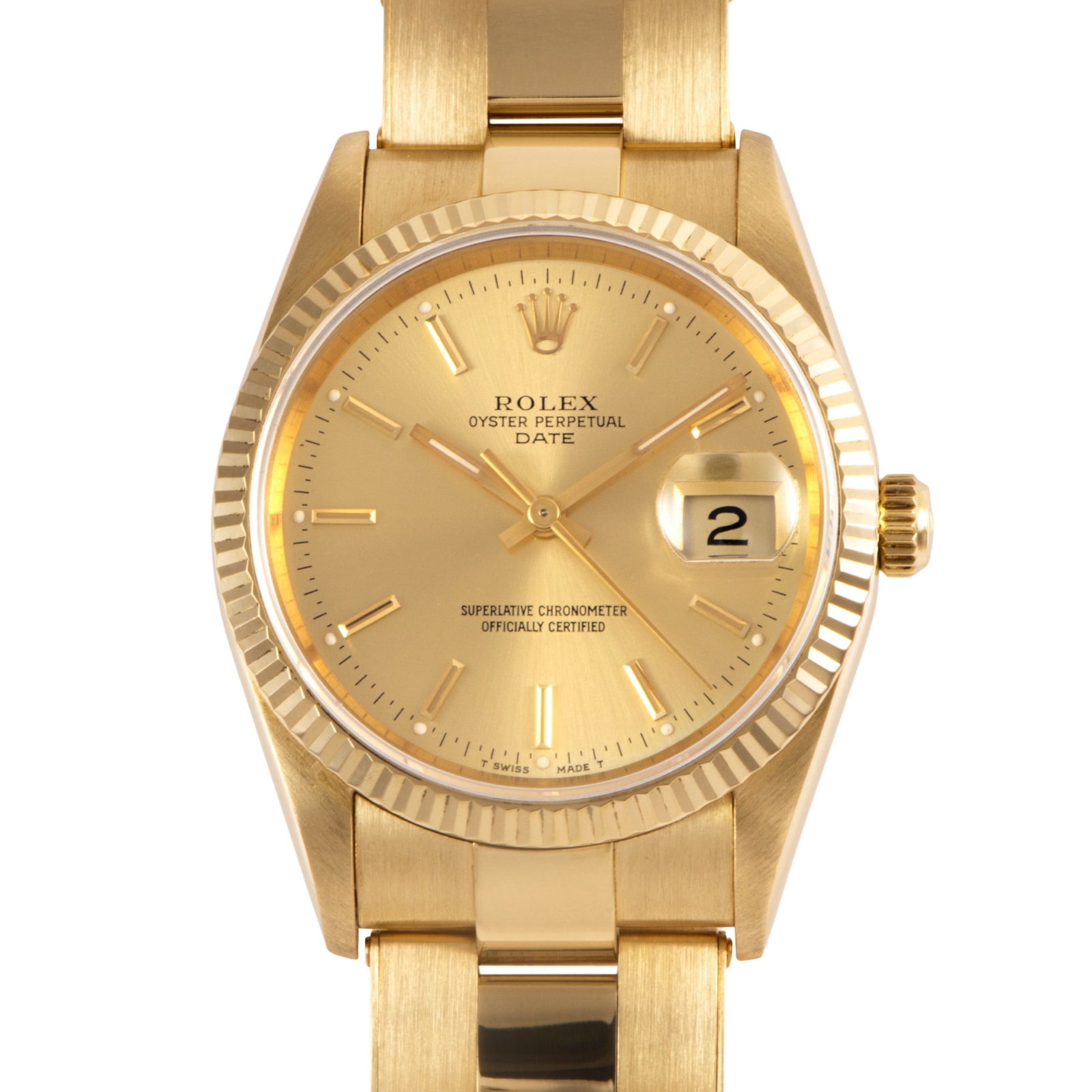 ROLEX ロレックス パーペチュアルデイト Tritium W番 15238 K18YG【中古】