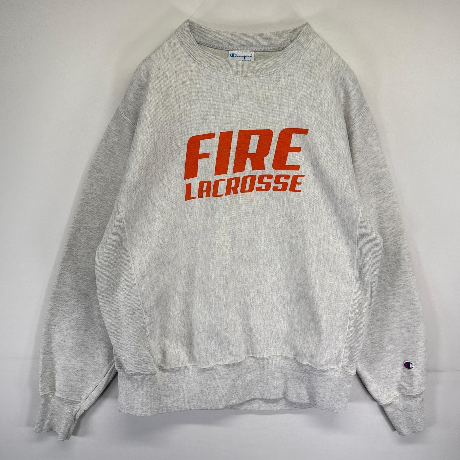 古着 チャンピオン Champion スウェット リバースウィーブ トレーナー プリント 霜降りグレー プルオーバー M グレー メンズ