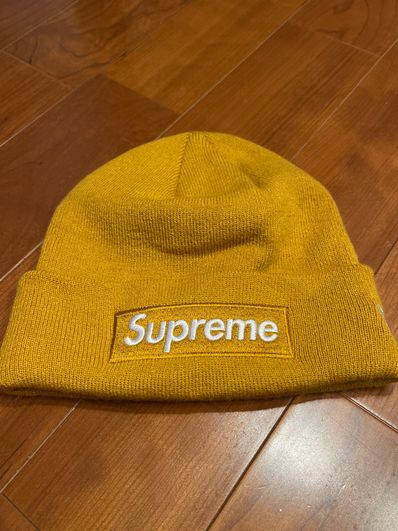 Supreme New Era® Box Logo Beanie "Light Mustard" (21FW)