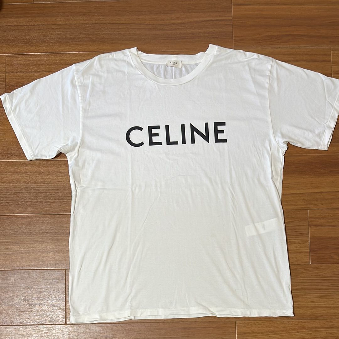 CELINE Men's Celine Loose T-shirt In Cotton Jersey "Chalk/Black"