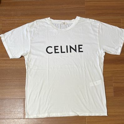 CELINE Men's Celine Loose T-shirt In Cotton Jersey "Chalk/Black"