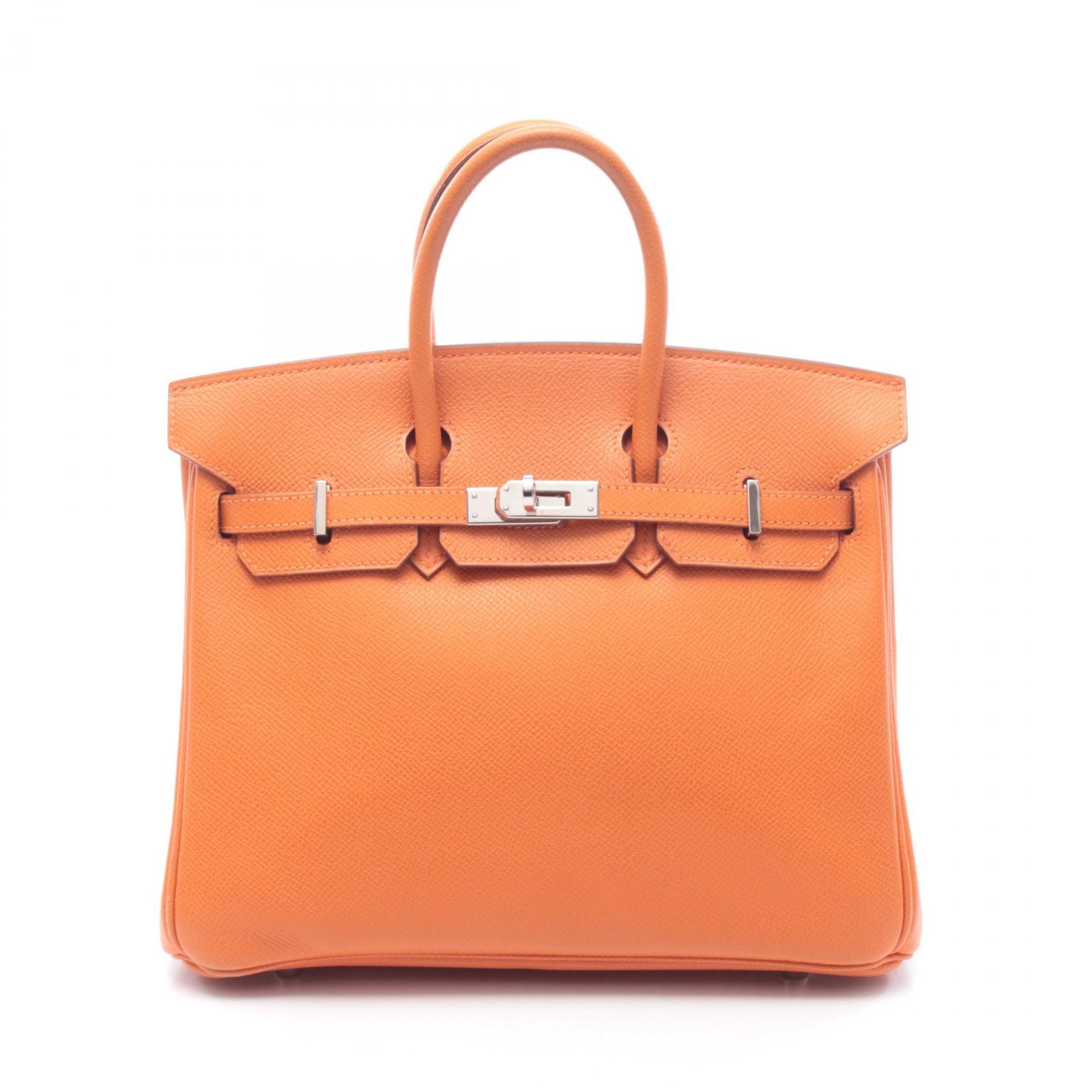 エルメス HERMES バーキン25 ハンドバッグ バッグ レザー ヴォーエプソン オレンジ □K刻印(2007年製造) レディース オレンジ系 【中古】