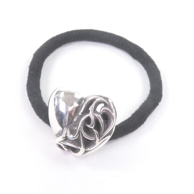 Chrome Hearts Hair Band # 2 Heart Bracelet "Black"