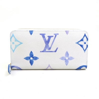ルイ ヴィトン LOUIS VUITTON ラウンドファスナー長財布 モノグラムジャイアント LVバイザプール/モノグラムジャイアント ホワイト/ブルー レディース M82384【中古】 r11271i