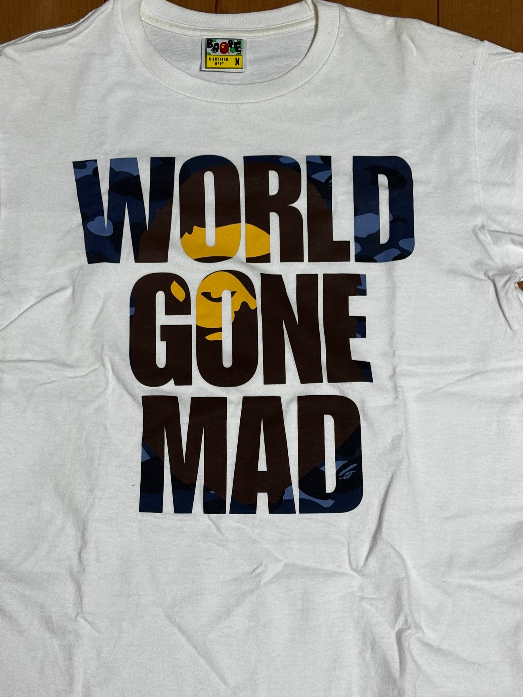 A BATHING APE Color Camo WGM Ape Head Overlap Tee "White"