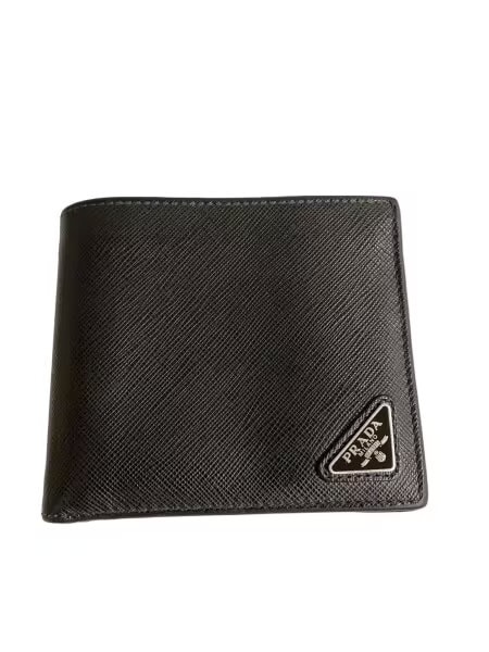 PRADA Saffiano Leather Wallet "Black"