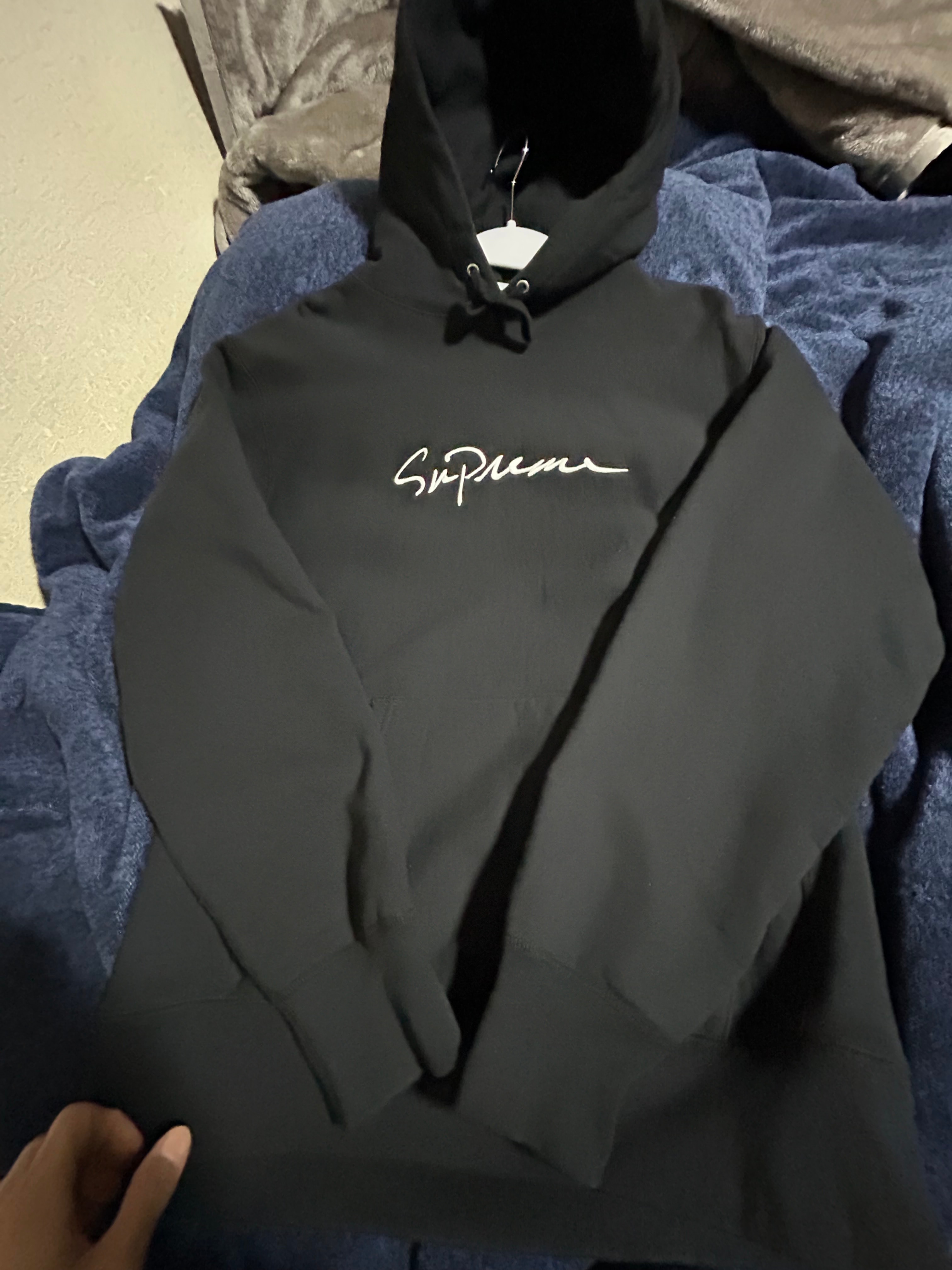 Supreme Classic Script Hooded Sweatshirt "Black"
