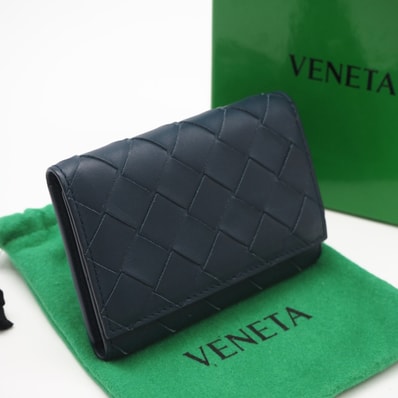 極美品 BOTTEGAVENETA ボッテガヴェネタ イントレチャート 6連キーケース 630336 キーケース ネイビー カーフレザー メンズ