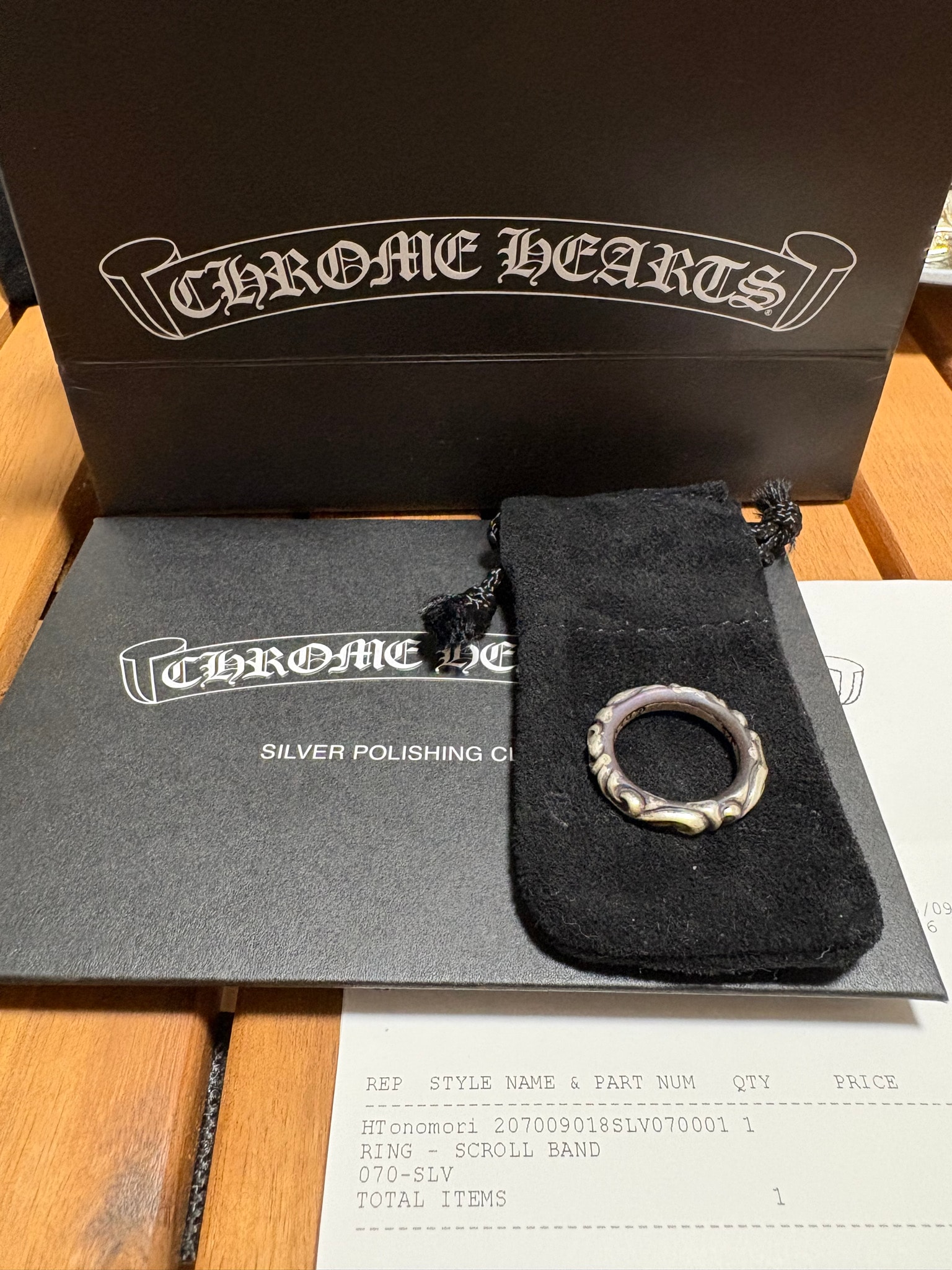 Chrome Hearts Scroll Band Ring "Silver"