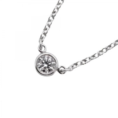 【6jdb0427-16】ティファニー ネックレス バイザヤード 1PD Pt950 プラチナ ダイヤモンド【中古】レディース