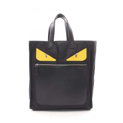 フェンディ FENDI バッグバグズ モンスター トートバッグ バッグ ナイロン レザー メンズ ブラック系 / イエロー系 7VA367 【中古】