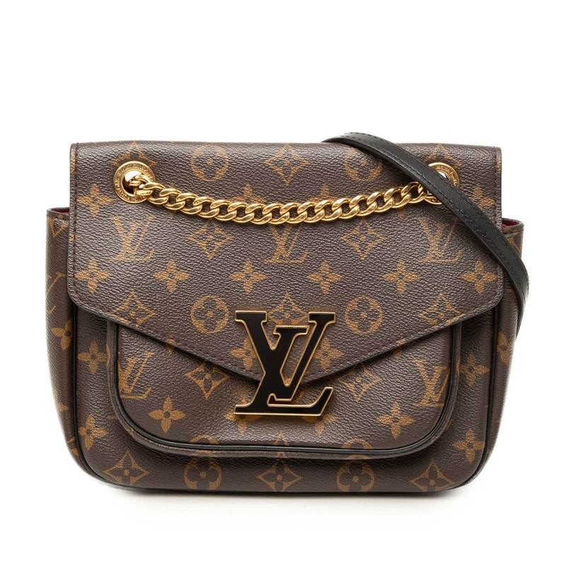ルイ ヴィトン モノグラム パッシー チェーン ショルダーバッグ M45592 ブラウン PVC レザー レディース LOUIS VUITTON 【中古】