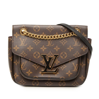 ルイ ヴィトン モノグラム パッシー チェーン ショルダーバッグ M45592 ブラウン PVC レザー レディース LOUIS VUITTON 【中古】