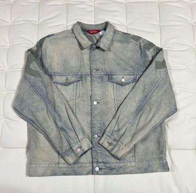 Supreme Inset Logo Denim Trucker Jacket "Dirty"