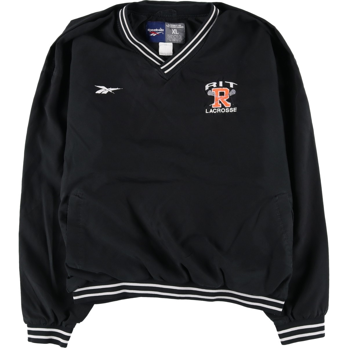 古着 90~00年代 リーボック Reebok Vネック カレッジ ウォームアッププルオーバー メンズXL相当/eaa606851